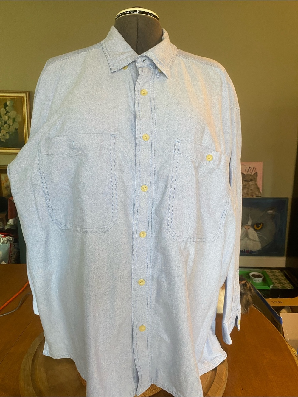 Woolrich Elite Series Tactical concealed carry blue chambray long sleeve shirt
